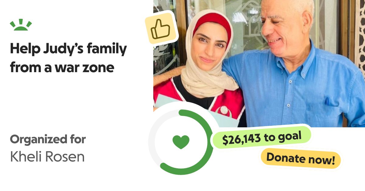 KatanaSpeaks's tweet card. My name is Sojood, Judy for short. I am a 23 year old young Palestinian woman who used… Diaa Nimer needs your support for Help Judy’s family from a war zone