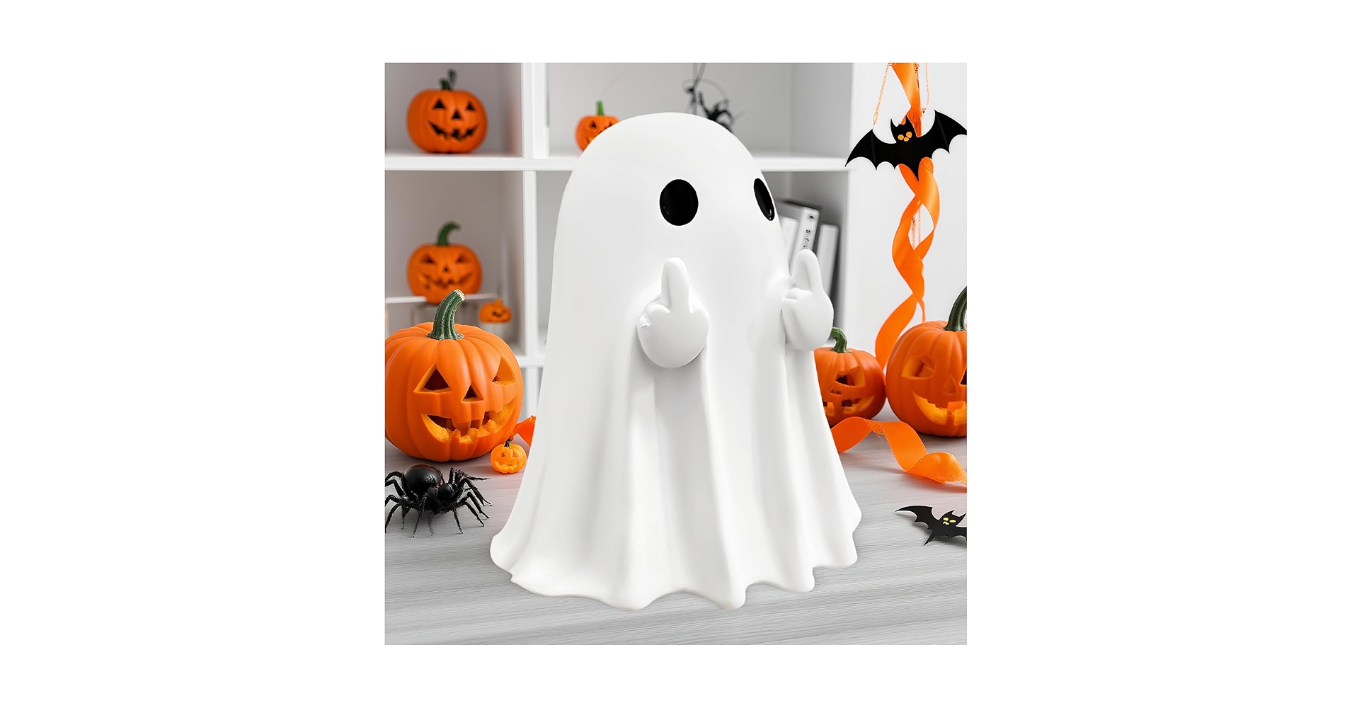 Amazon_Deals420's tweet card. donciety Figura de fantasma, decoración de fantasma de 4.5 pulgadas, divertida estatua de fantasma,...