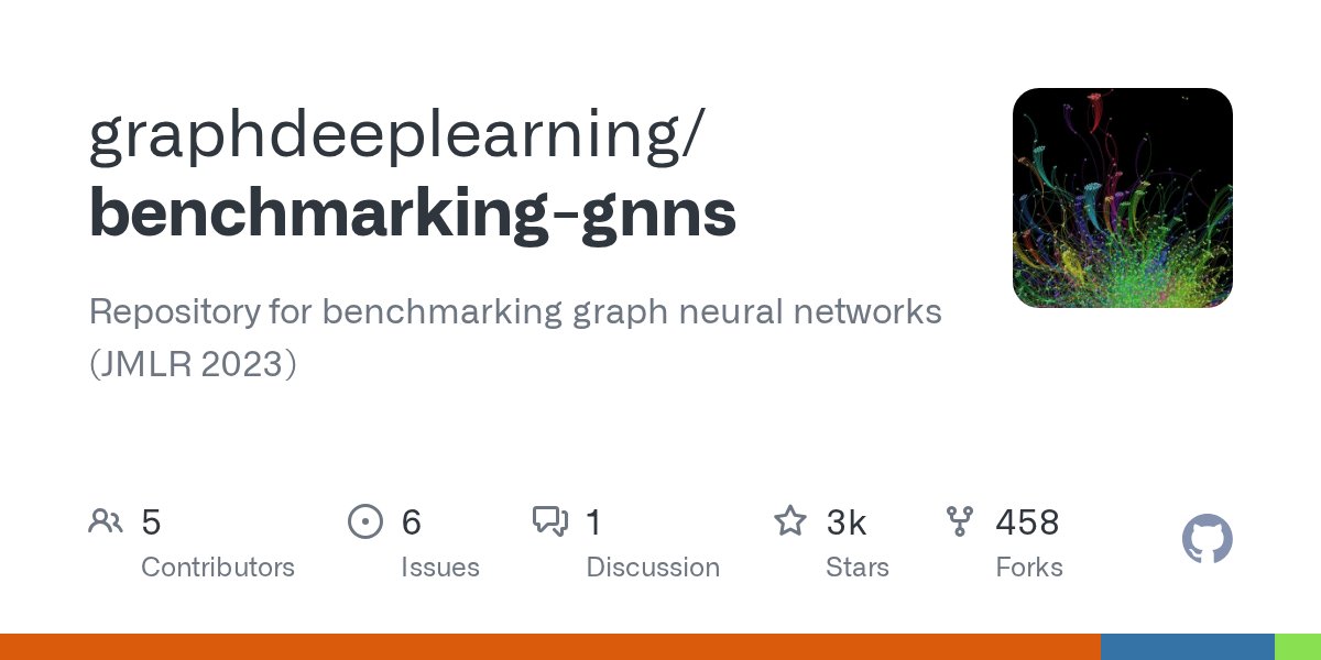 xbresson's tweet card. Repository for benchmarking graph neural networks (JMLR 2023) - graphdeeplearning/benchmarking-gnns
