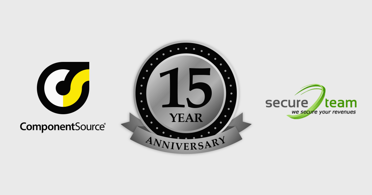 ComponentSource's tweet card. ComponentSource and SecureTeam have worked together since 2010 to provide developers with code protection technology.