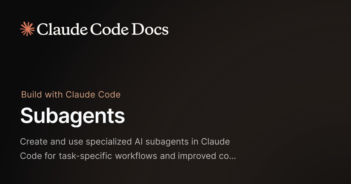 andreaslbigger's tweet card. Create and use specialized AI subagents in Claude Code for task-specific workflows and improved context management.