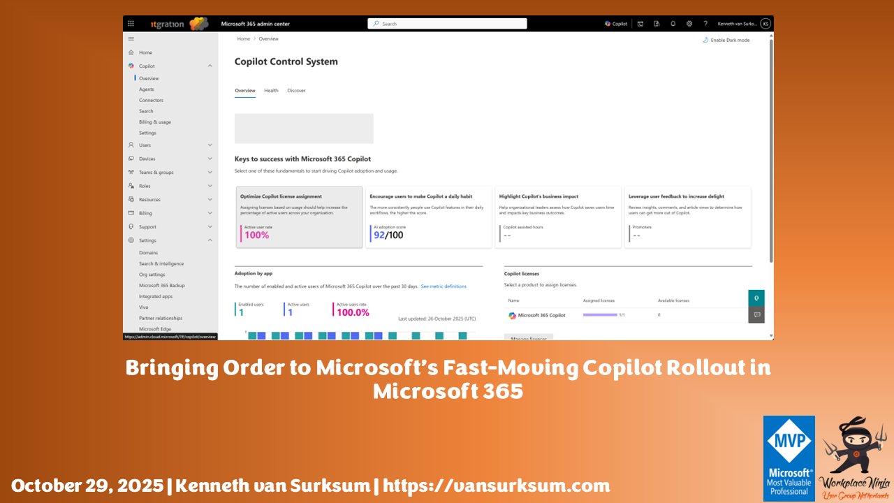 kennethvs's tweet card. The rapid and widespread rollout of Microsoft 365 Copilot has created a governance challenge for organizations. Features are often enabled before corresponding controls are available, leaving...