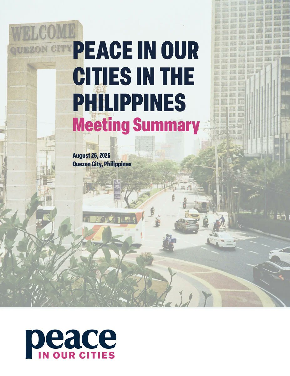 PiOC_Network's tweet card. On August 26, 2025, Peace in Our Cities had its first workshop in the Southeast Asia region in Quezon City, Philippines.