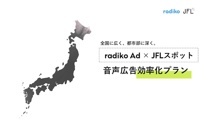 robotstart's tweet card. インターネットラジオサービスのradikoと、札幌・東京・名古屋・大阪・福岡の全国5大都市にネットワークを持つJFL5局（Japan FM League）が連携し、全国規模で効率的な配信を可能にする新しい音声広告プランを発表した。 J-WA