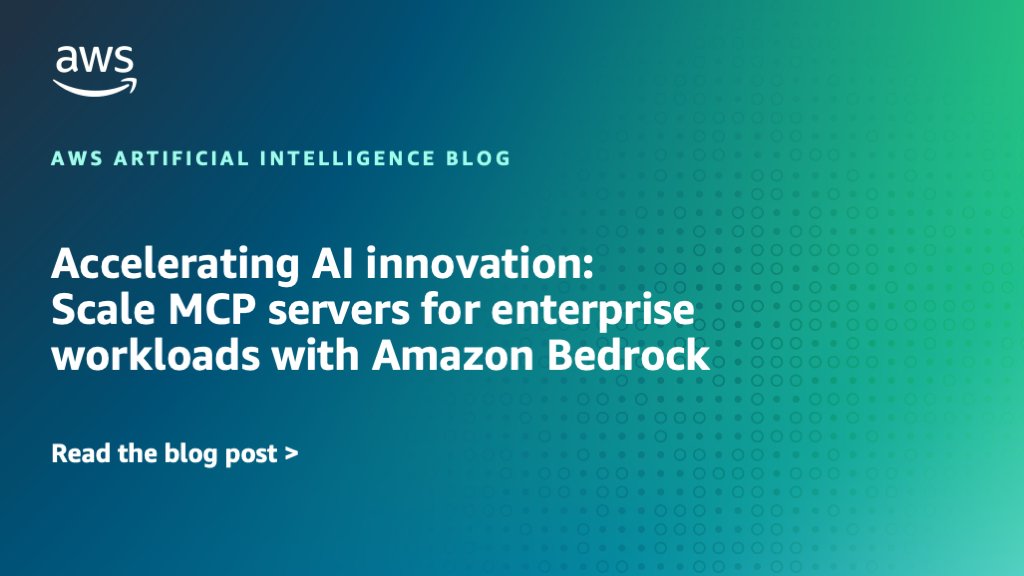 genainewstop's tweet card. In this post, we present a centralized Model Context Protocol (MCP) server implementation using Amazon Bedrock that provides shared access to tools and resources for enterprise AI workloads. The...
