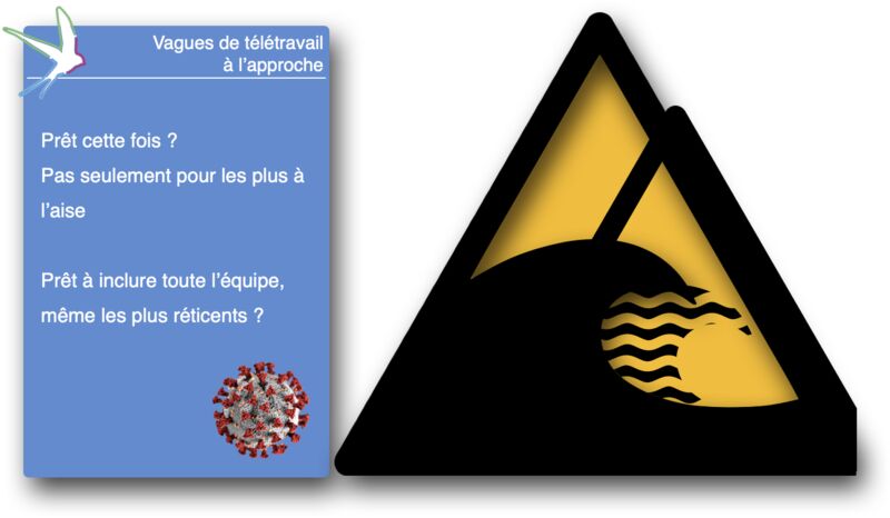 sebastienmeric's tweet card. A vos marques... 5, 6 Omicron ! Tu t'es mieux préparé cette fois ? De vague en vague, nous nous sommes mieux préparé à vivre le télétravail. Pourtant 2 ans plus tard quel outil apporte à l'équipe  ☘️...