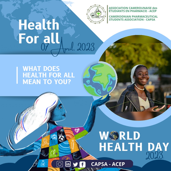 capsa_acep's tweet card. The right to health is a basic human right! Cameroonian Pharmaceutical Students' Association joins all health providers to promote 'health for all'.