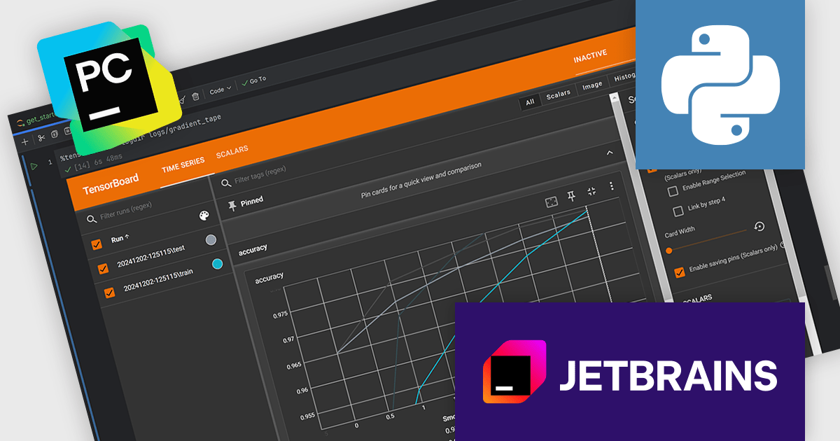 ComponentSource's tweet card. PyCharm 2024.3.1 adds seamless TensorBoard integration for real-time visualization and in-depth analysis within your Jupyter Notebooks.