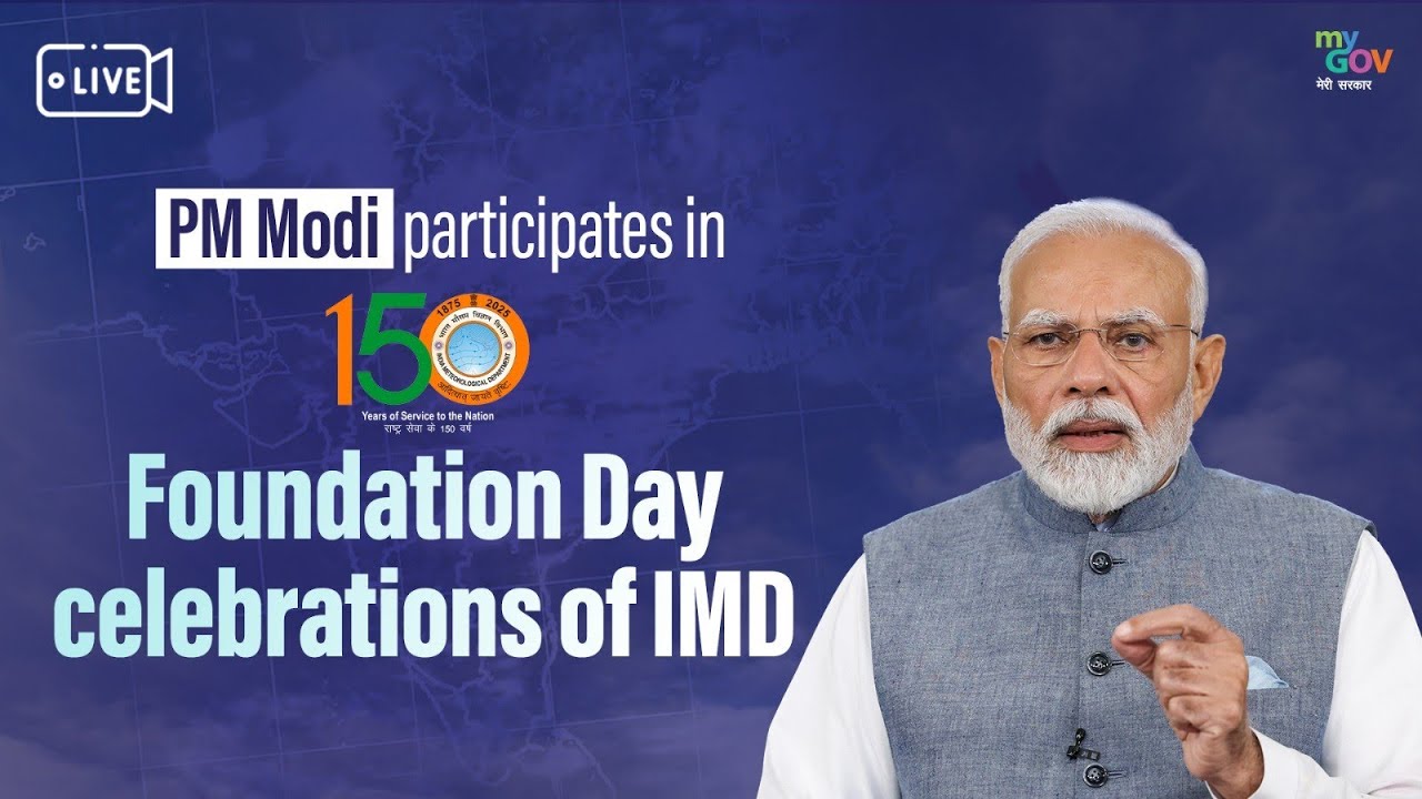 MyGovHindi's tweet card. LIVE: PM Modi Launches ‘Mission Mausam’ on IMD’s 150th Foundation Day