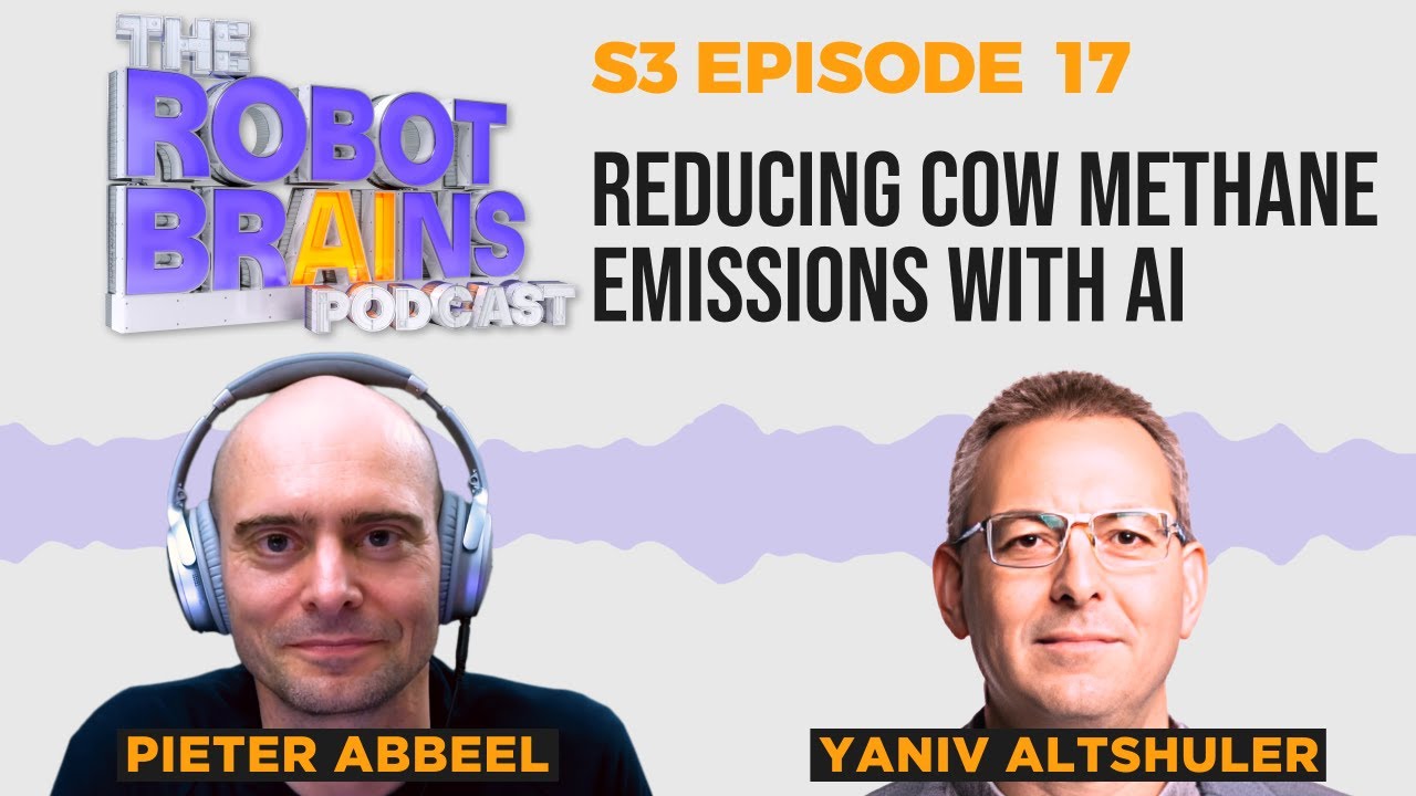 pabbeel's tweet card. S3 E18 Yaniv Altshuler: AI to Reduce Carbon Emissions from Cow Burps...