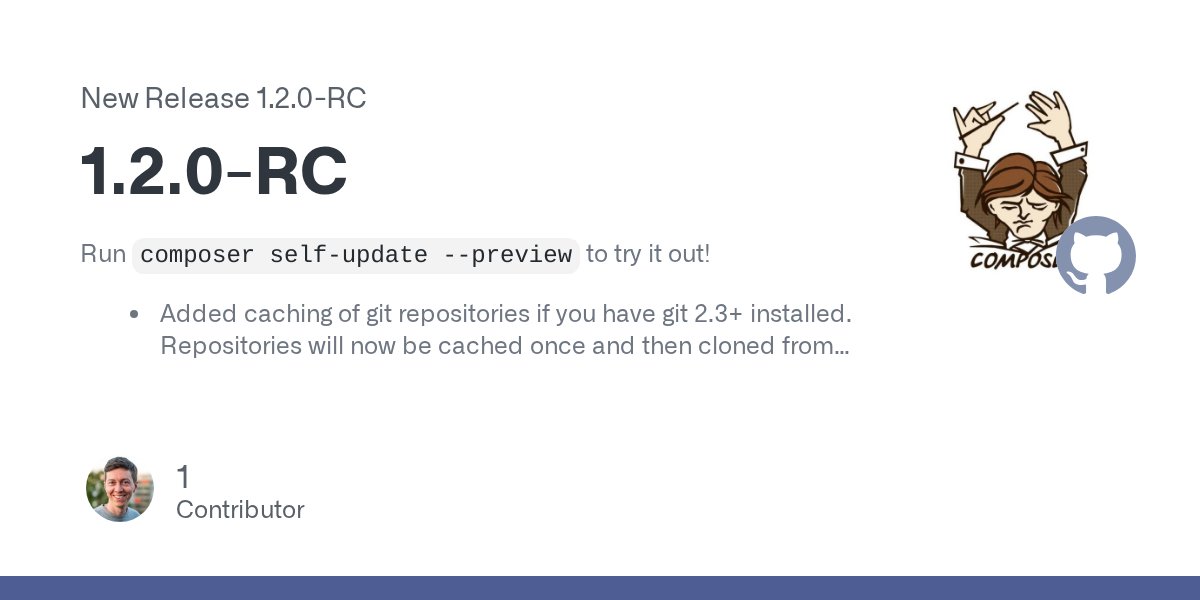 seldaek's tweet card. Run composer self-update --preview to try it out! Added caching of git repositories if you have git 2.3+ installed. Repositories will now be cached once and then cloned from local cache so subsequ...
