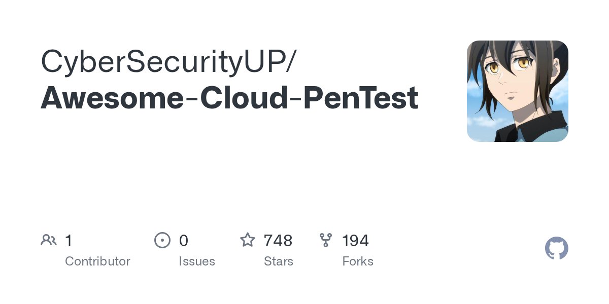 7h3h4ckv157's tweet card. Contribute to CyberSecurityUP/Awesome-Cloud-PenTest development by creating an account on GitHub.