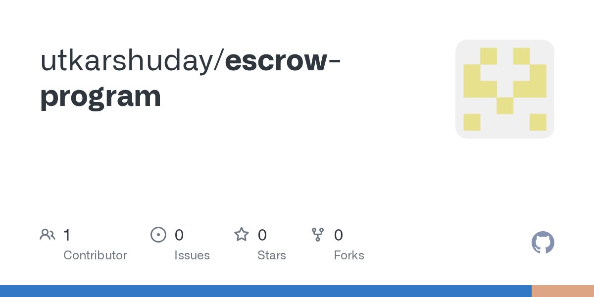 udayutkarsh2's tweet card. Contribute to utkarshuday/escrow-program development by creating an account on GitHub.