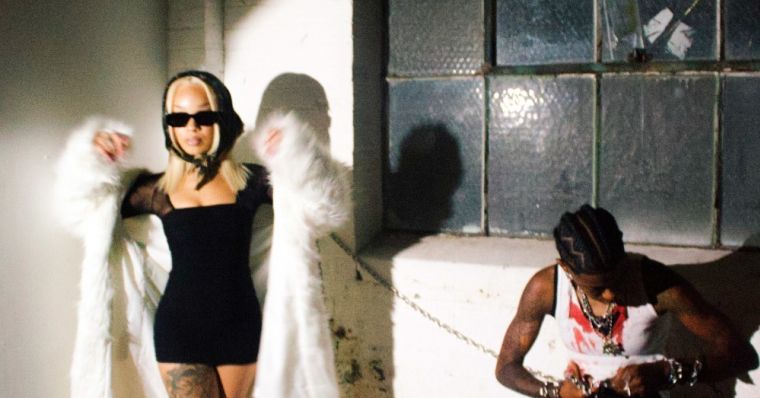 thefcknartist's tweet card. Choose your preferred music service