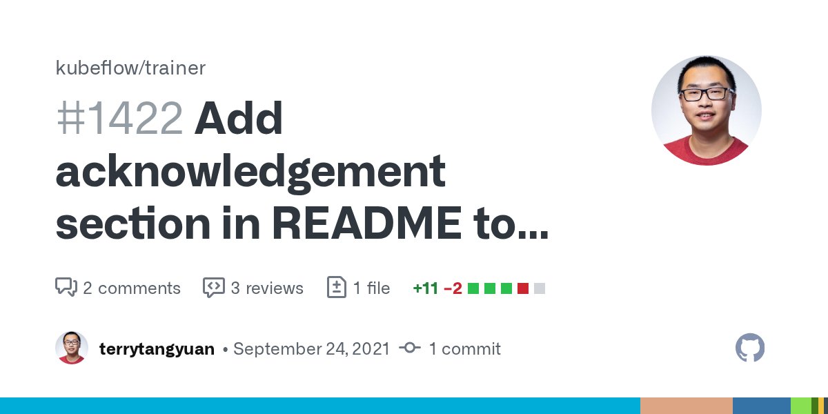 TerryTangYuan's tweet card. Fixes #1357. /assign @kubeflow/wg-training-leads