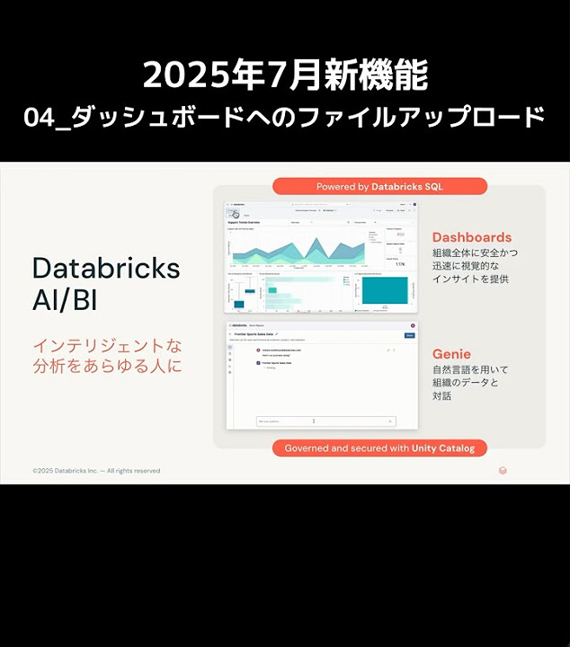 dataaifan's tweet card. 04_ダッシュボードへのファイルアップロード #databricks #aibi #dashboard #shorts