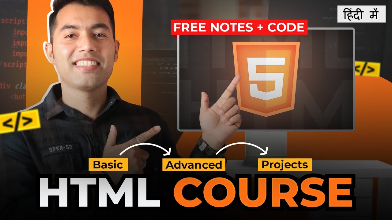 i_prernasingh's tweet card. HTML Complete Tutorial for Beginners in Hindi🔥Free Notes + Codes