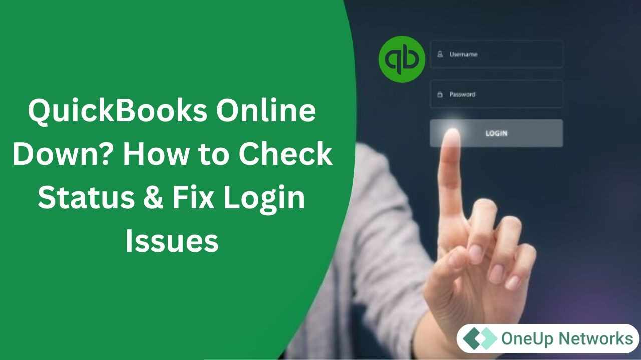 _OneUpNetworks's tweet card. Discover how to check QuickBooks Online status, resolve login problems, & minimize downtime quickly with simple steps. Check for Free Trial!