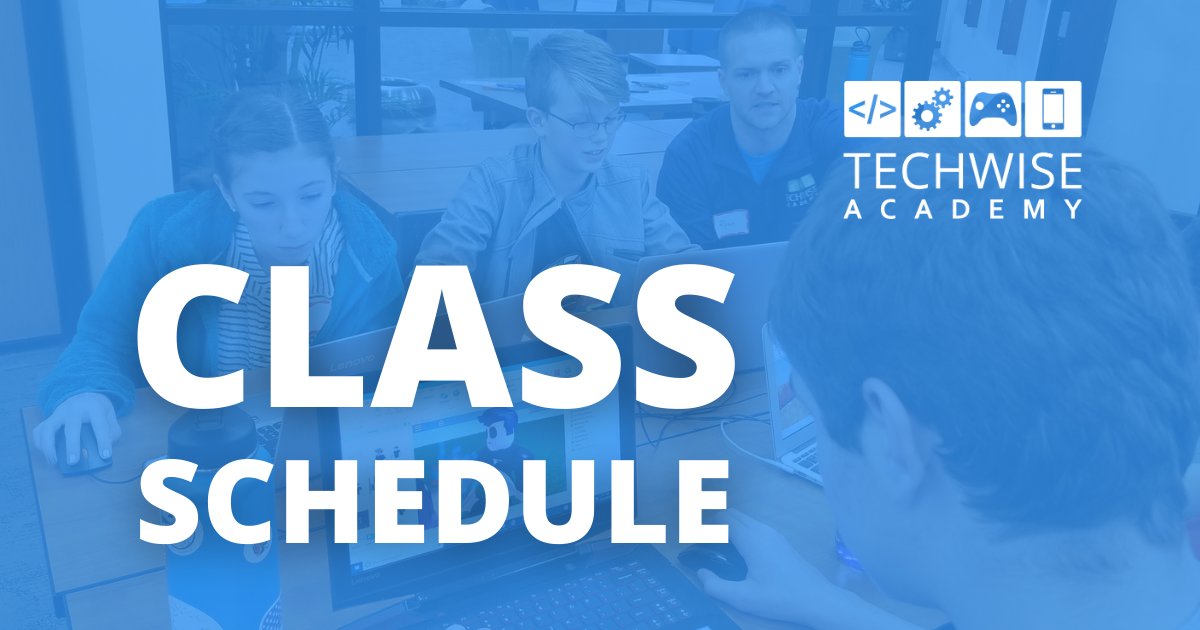 techwiseacademy's tweet card. Find live computer science classes hosted online and in person. Topics include computer science, coding, game design and robotics. View our class schedule!