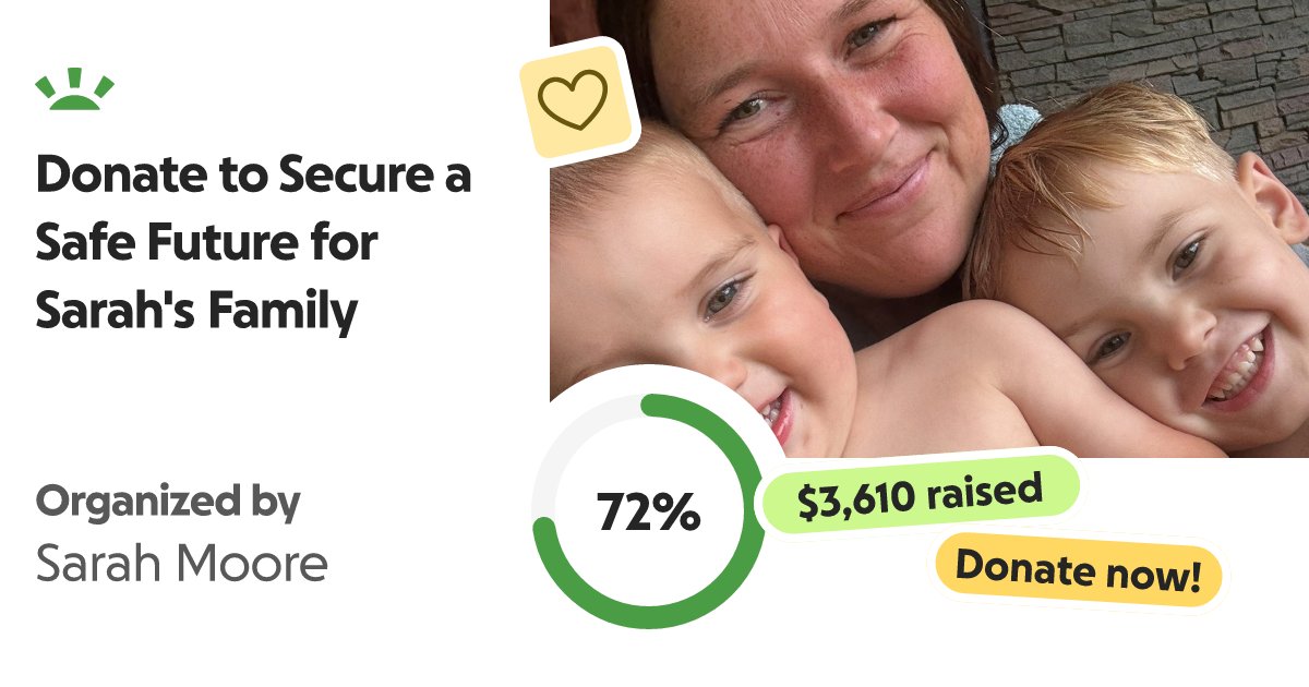Sarah_Curley28's tweet card. Hi everyone, My name is Sarah, and I’m reaching out with a humble hea… Sarah Moore needs your support for Donate to Secure a Safe Future for Sarah's Family