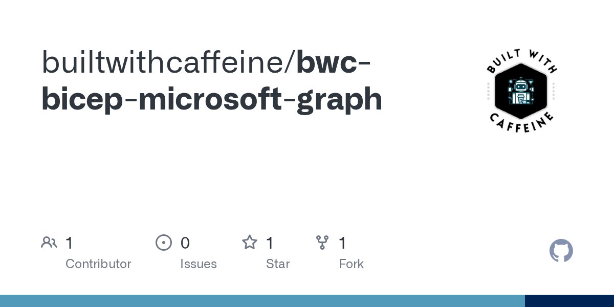 smoon_lee's tweet card. Contribute to builtwithcaffeine/bwc-bicep-microsoft-graph development by creating an account on GitHub.