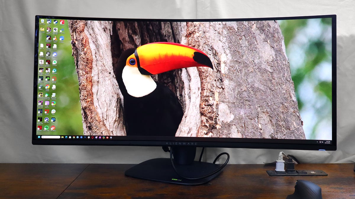 ZDNET's tweet card. The Alienware 34 QD-OLED curved monitor isn't just for gamers - it's great for productivity and office work, too.