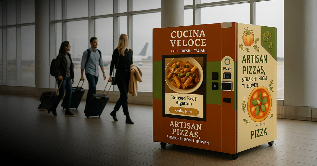 kioskoperators's tweet card. KO’s Refrigerated-to-Hot and Frozen-to-Hot Speed Cook Food Kiosks are reshaping how food is served in environments where timing, trust, and ease of use matter most. These are not just machines....