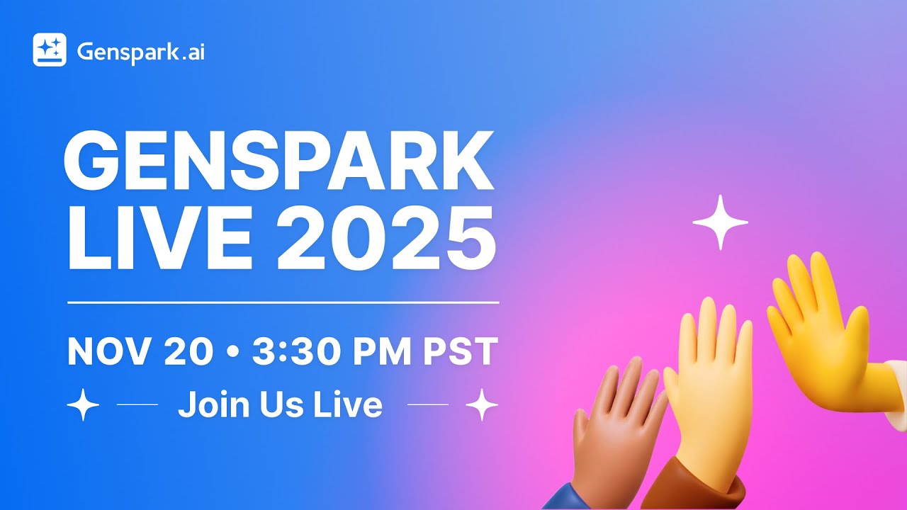 sourcenext_com's tweet card. Genspark Live 2025