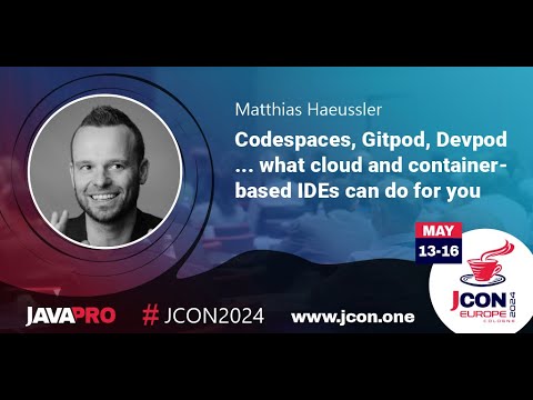 jcon_conference's tweet card. Codespaces, Gitpod, Devpod: What cloud & container-based IDEs can do...