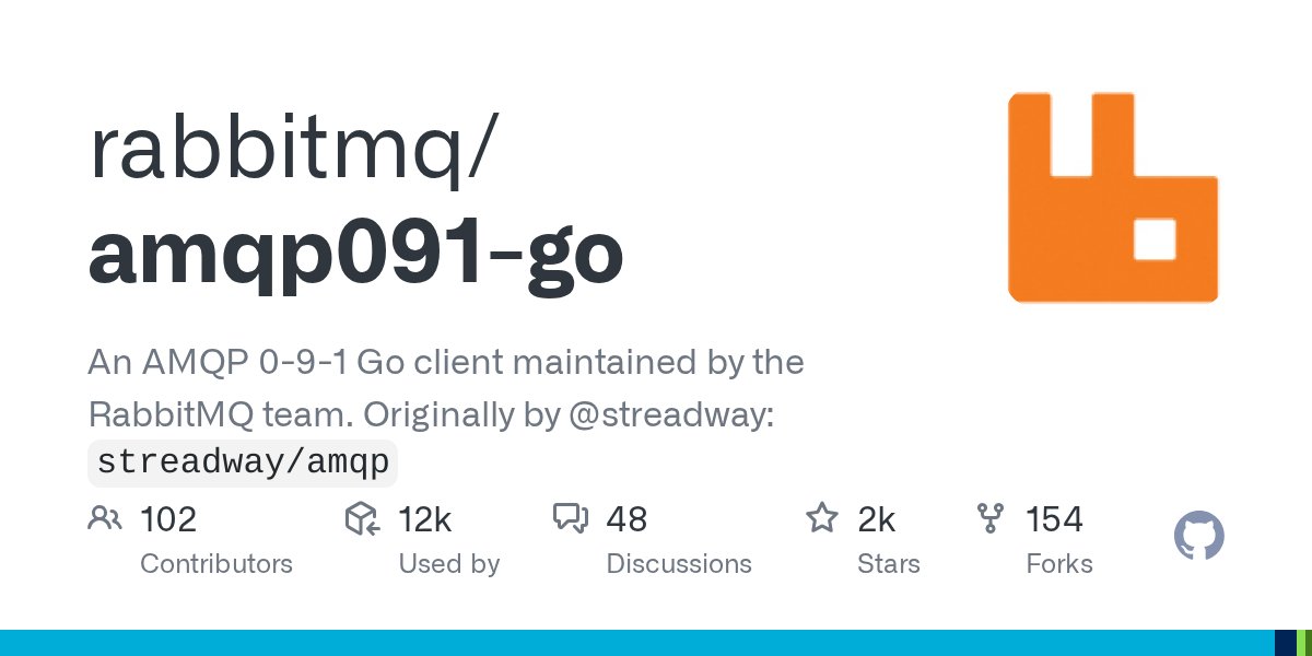 TrendingGolang's tweet card. An AMQP 0-9-1 Go client maintained by the RabbitMQ team. Originally by @streadway: `streadway/amqp` - rabbitmq/amqp091-go