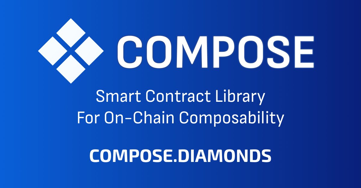 mudgen's tweet card. Compose is a smart contract library for building modular, upgradeable systems using the ERC-2535 Diamond standard.