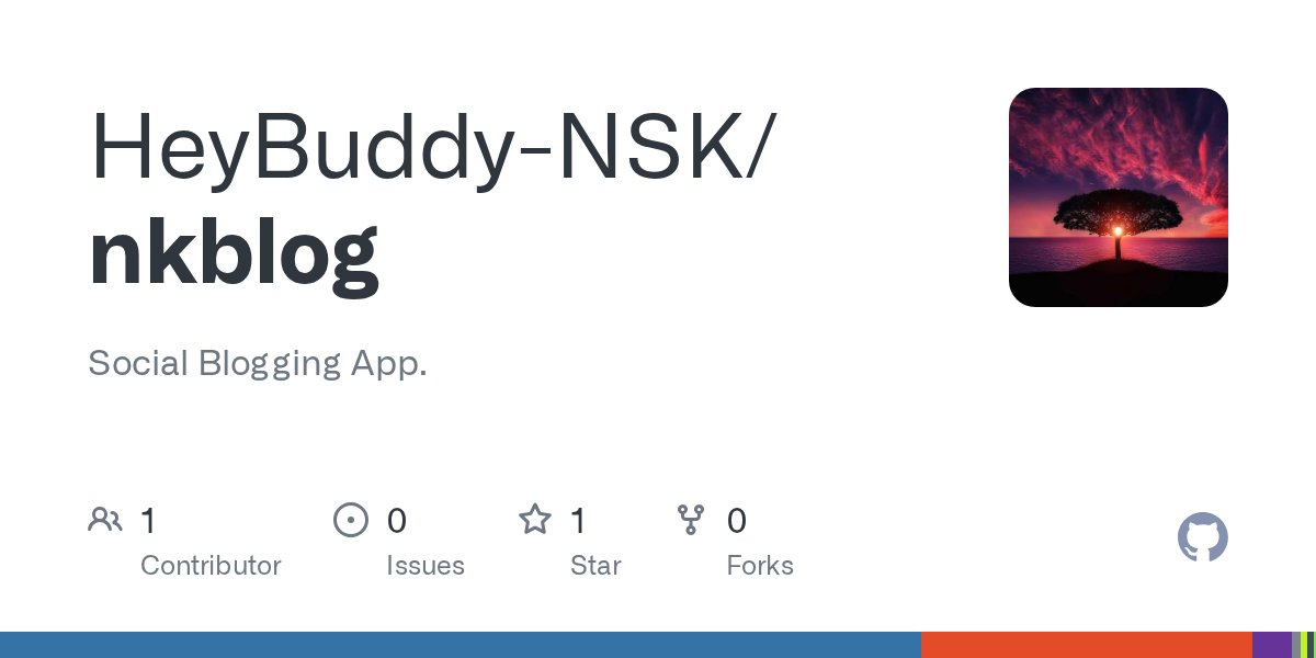 dreamhaunter_py's tweet card. Social Blogging App. Contribute to HeyBuddy-NSK/nkblog development by creating an account on GitHub.