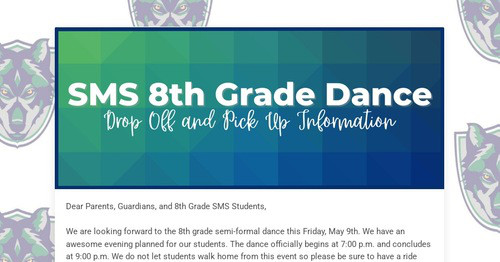 PtoSms's tweet card. 8th Grade Dance