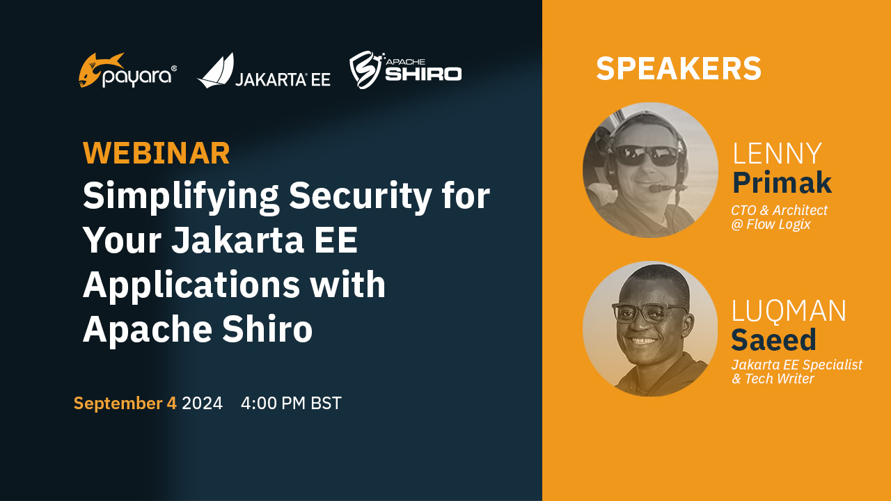 ApacheShiro's tweet card. Register now for Simplifying Security for Your Jakarta EE Applications with Apache Shiro on crowdcast, scheduled to go live on September 4, 2024, 04:00 PM GMT+1.