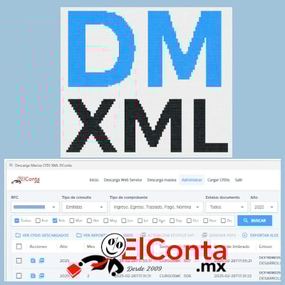 elconta2r's tweet card. Programa que descarga de forma masiva tus XML desde la página del SAT. Exporta la información a Excel, genera el PDF, valida que el CFDI este vigente o cancelado y lee el Archivo Metadatos del SAT.