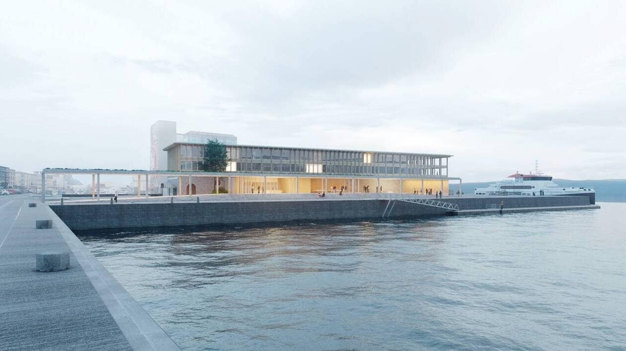 david_perreau's tweet card. Le projet de la future gare maritime de Brest (Finistère), estimé à 28 millions d’euros, a été présenté, mercredi 6 novembre 2024, par Loïg Chesnais-Girard, président de la région Bretagne. Les...