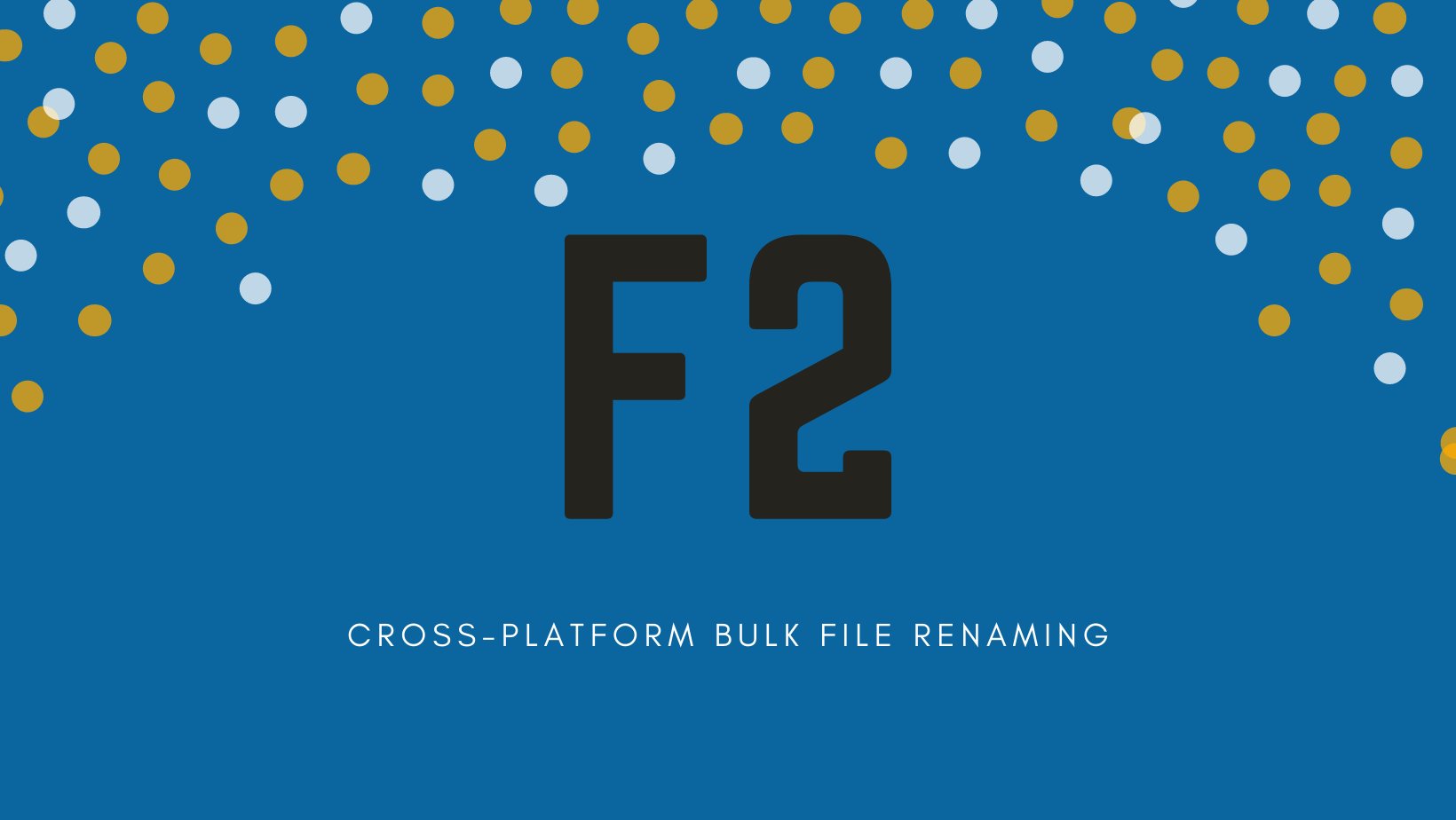 hackingcpp's tweet card. F2 is a cross-platform command-line tool for batch renaming files and directories quickly and safely. Written in Go! - ayoisaiah/f2