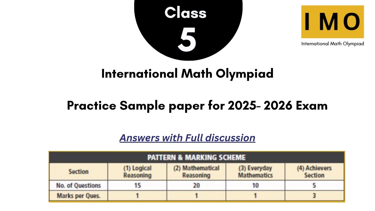 Indianonlinesc1's tweet card. International Math Olympiad (IMO 2025-26) - Grade 5 Practice Paper...