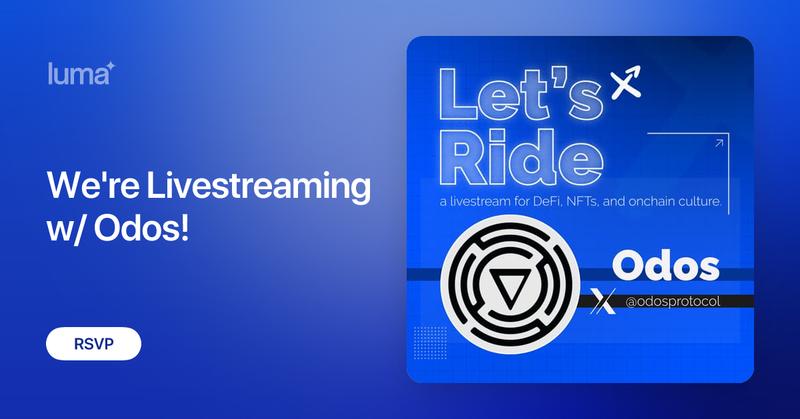 BMXDeFi's tweet card. Let’s Talk About Smarter Swaps with Odos! Join us for Let’s Ride with special guest Odos, the aggregator powering next-gen trade execution across DeFi. We’ll…