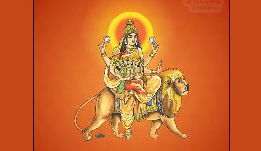 n2erajmahajan's tweet card. Skandamata is the fifth form of Navadurga or Mahadevi. Her name is derived from Skanda - another name for Karthikeya the God of war and Mata, meaning mother.