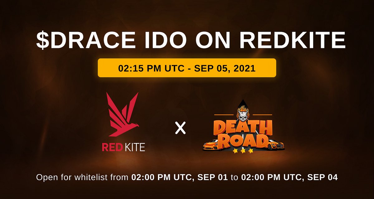 redkitepad's tweet card. Whitelist for $DRACE from 02:00 PM UTC, Sep 1, 2021 to 02:00 PM UTC, Sep 4, 2021