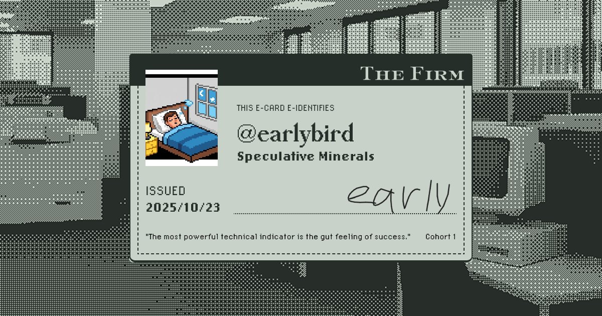 jmp_start's tweet card. Your on-line associate @earlybird is partaking in grand gestures of success and business at The Firm.