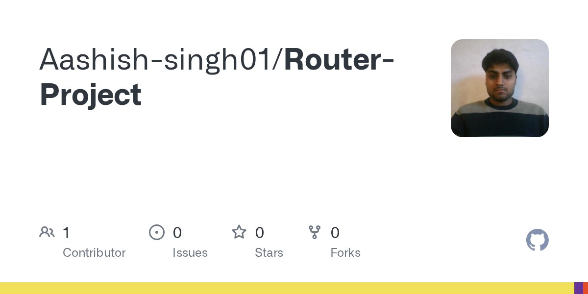 Aashish_singhhh's tweet card. Contribute to Aashish-singh01/Router-Project development by creating an account on GitHub.
