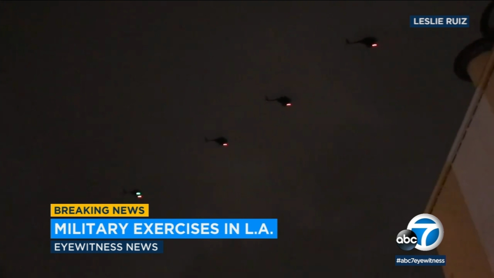 RedLevelX's tweet card. Military helicopters were seen flying in formation around downtown Los Angeles and explosions were reported in the area that were all part of an exercise.