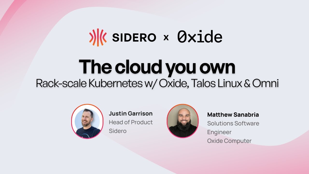 NaveenS16's tweet card. The cloud you own: Rack-scale Kubernetes with Oxide & Talos Linux +...