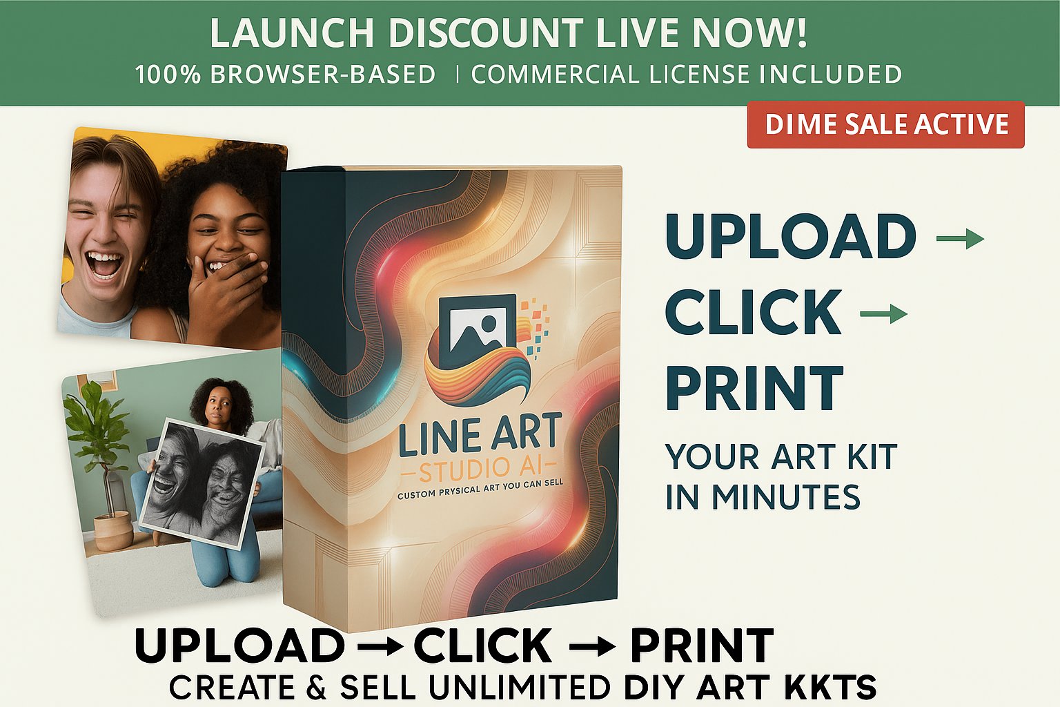 AswiDoss's tweet card. Line Art Studio AI Review: Upload photos, create DIY art kits in minutes. Commercial license, no fees. Check pricing, bonuses & demo. Launch discount active!