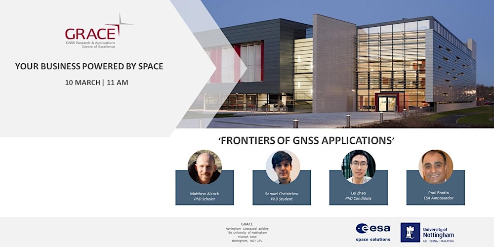 ESABA_MNE's tweet card. Your business Powered by Space! Join us on the second GRACE seminar: 'Frontiers of GNSS Applications'.