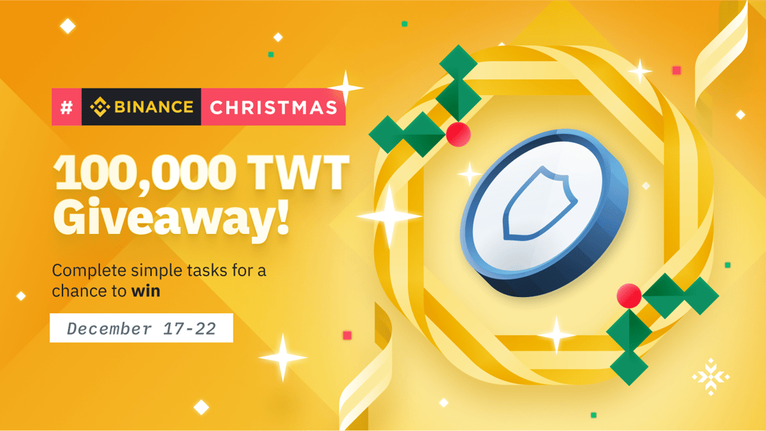 binance's tweet card. Win Up to 20,000 Trust Wallet Tokens