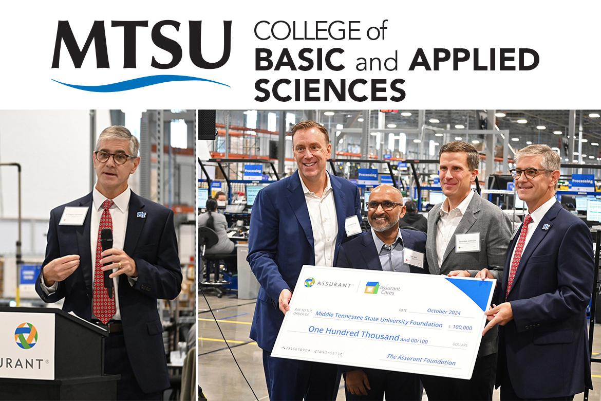MTSUNews's tweet card. MT. JULIET, Tenn. — Middle Tennessee State University representatives recently accepted a $100,000 grant from global device care company Assurant Inc. that will go toward a new laboratory in the un…