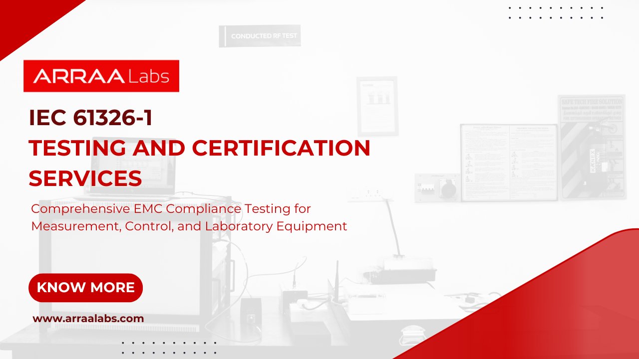 ArraaLabs's tweet card. We at ARRAA Labs provide IEC 61326-1 Testing and Certification services for electrical and electronic equipment used in measurement, control, and laboratory applications. Our expert engineers ensure...